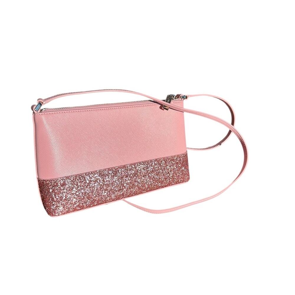 Kate Spade New York Flash Leather Crossbody Pink Glitter NWOT - Picture 5 of 10